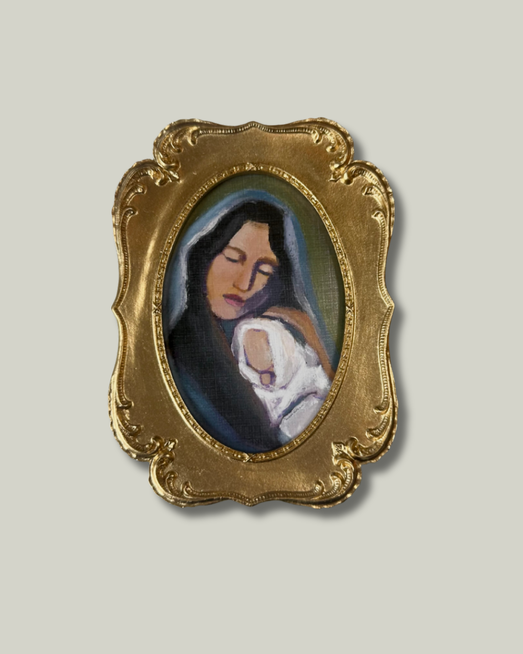 "Mary's Faith" Print, Victorian Oval Frame