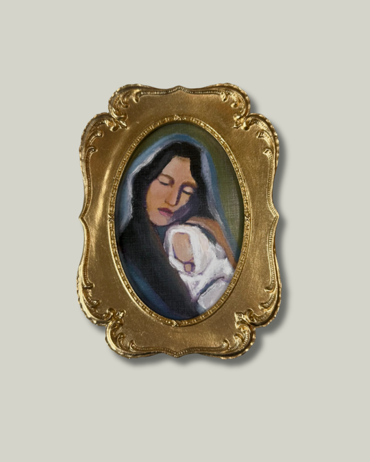 "Mary's Faith" Print, Victorian Oval Frame