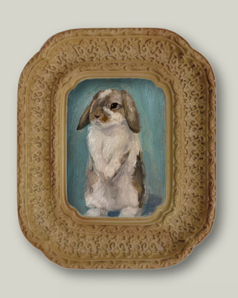 "Shy Bunny" Lace Frame