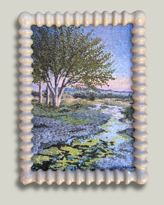 "Creekside Chorus" Milky Lilac Bobbin Frame