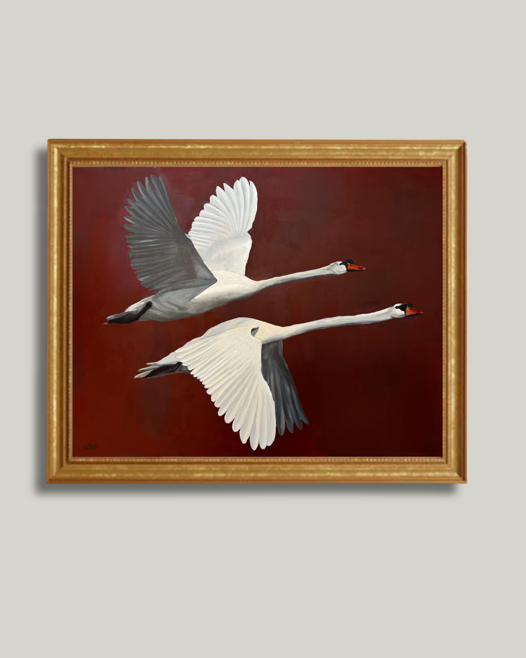 "Way of Swans" Classic Gold Frame