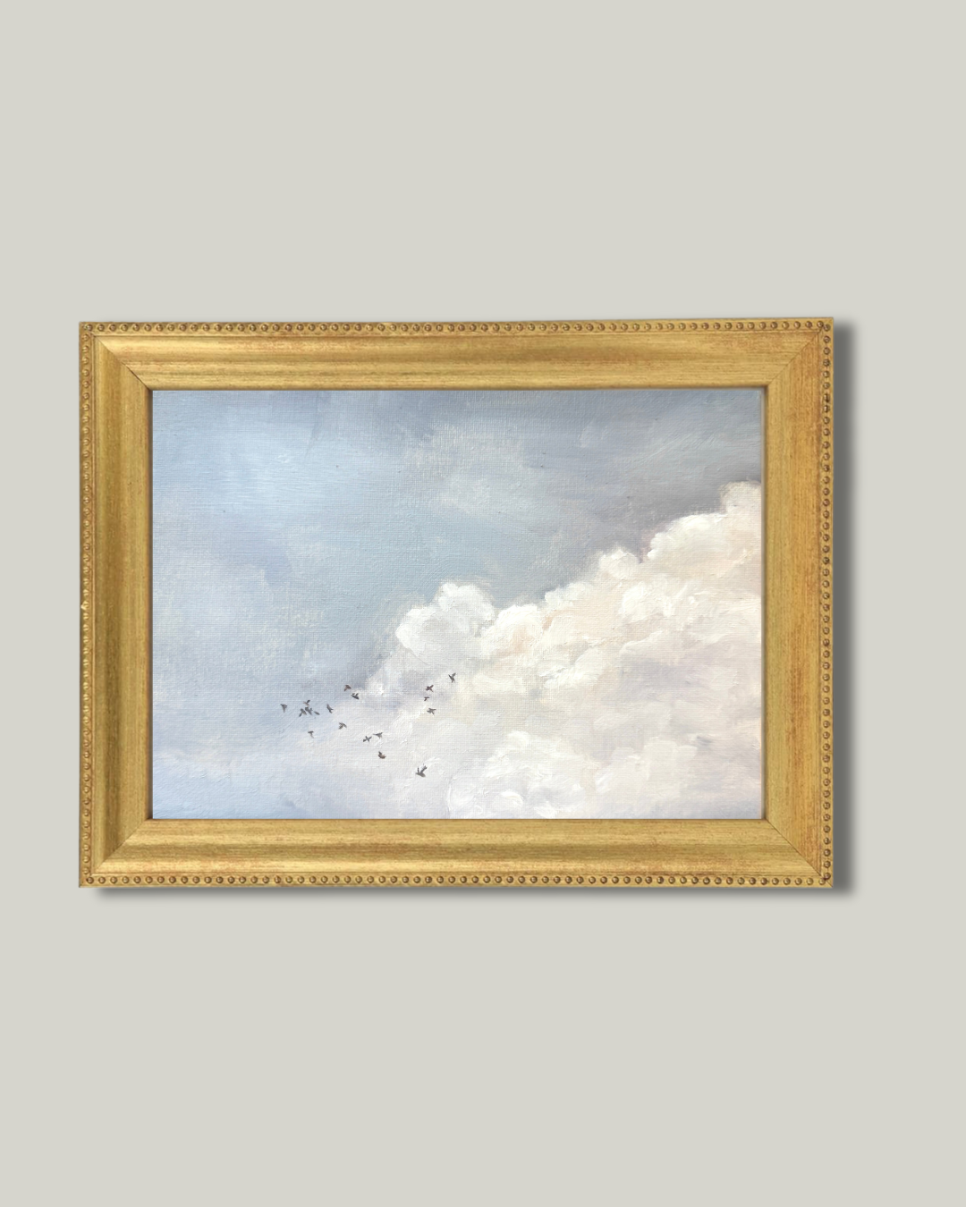 "Cozy Clouds" Classic Gold Bead Frame