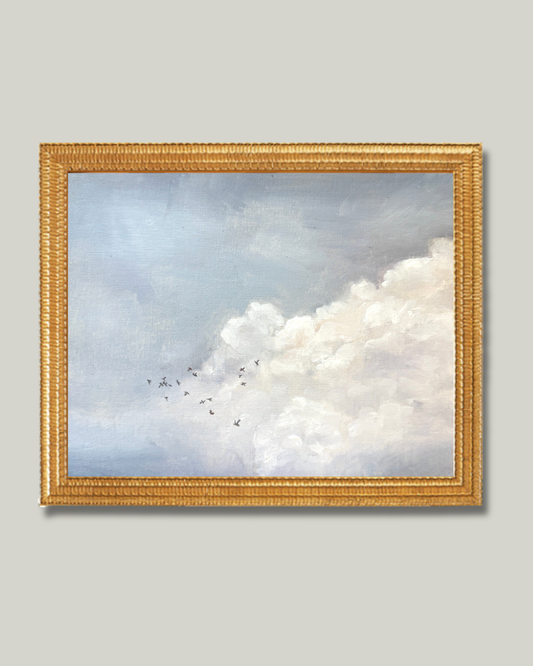 "Cozy Clouds" Gold Crinkle Frame