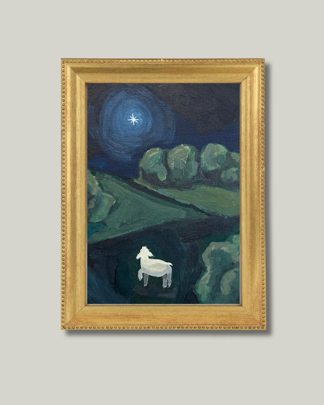 "Silent Night" Classic Gold Bead Frame