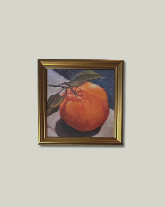 "Single Orange" Print, Perfect Gold Frame