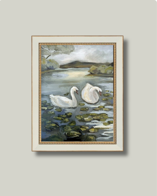 "Swan Lake" White Bead frame