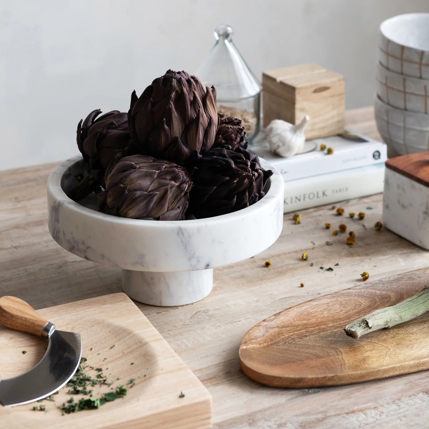 Marble Pedestal, White