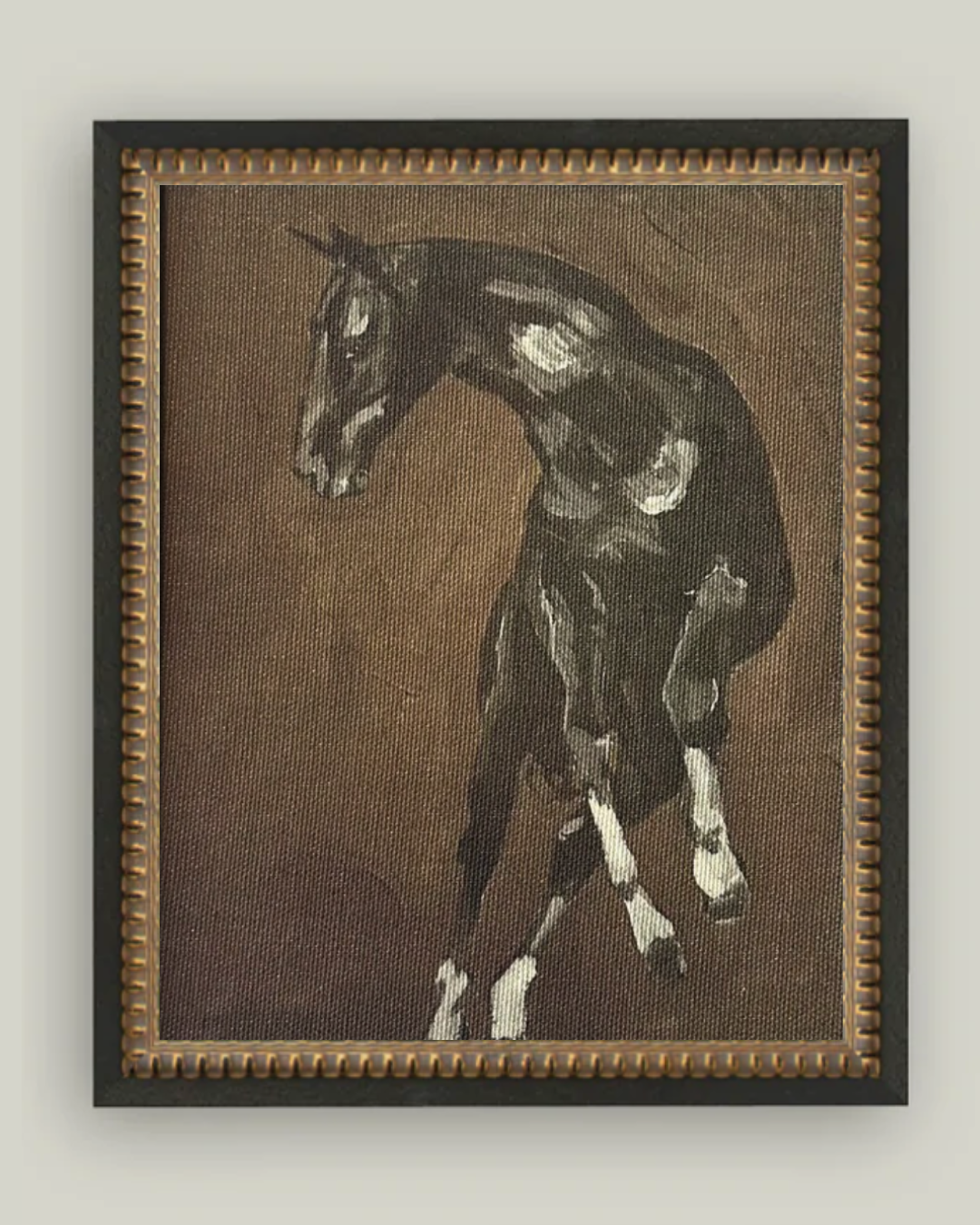 "The Stallion" Double Black Bead Frame