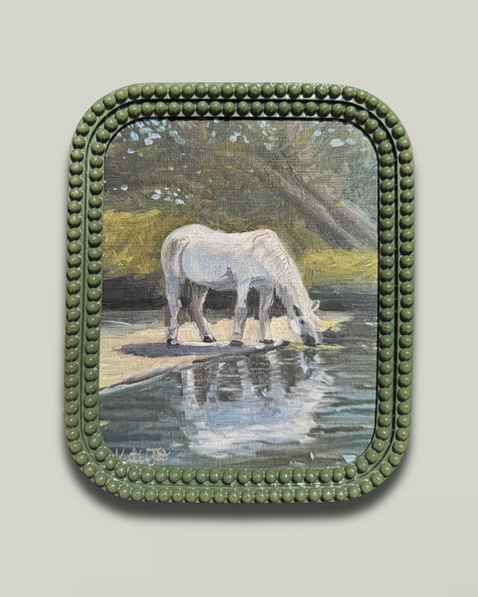 "White Mare" Sage Bead Frame