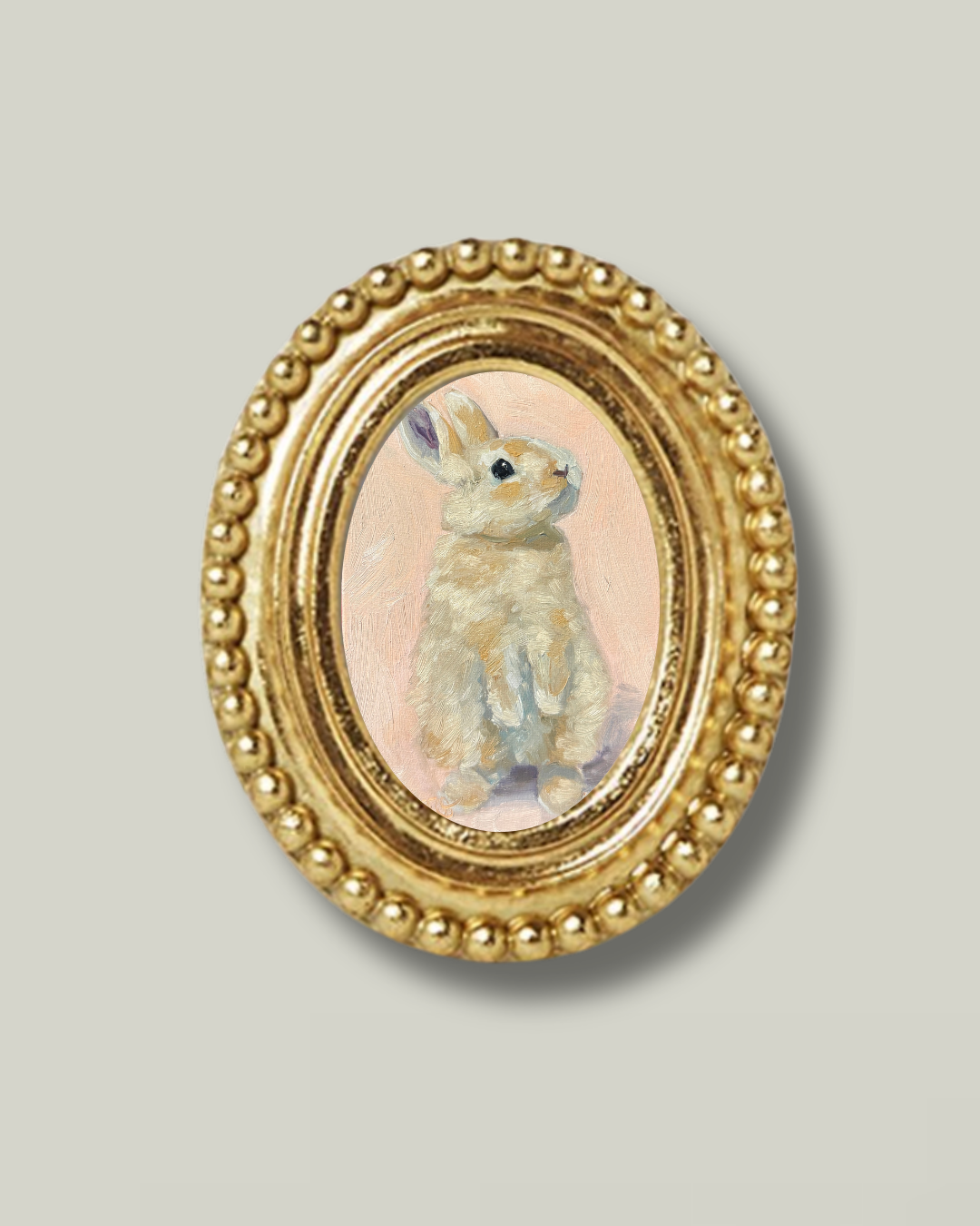 "Sweet Bunny" Oval Beaded Frame