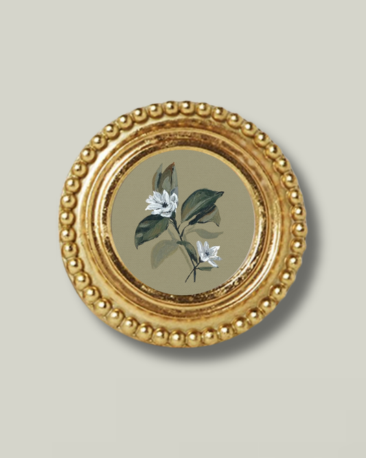"Magnolia" Circle Beaded Frame