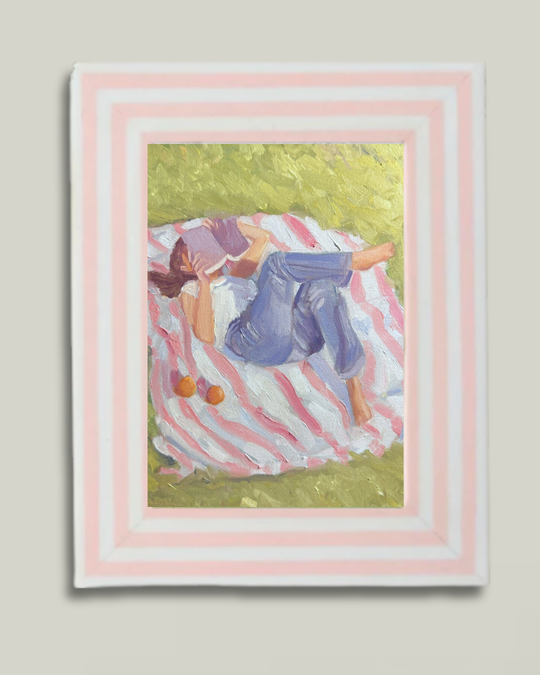 "Just a Girl and Her Book" Pink Regatta Frame